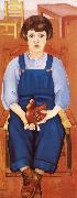 Frida Kahlo The little Girl hold a duck ornament oil